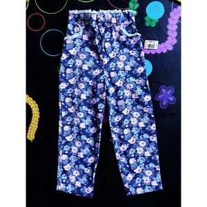 NWT Swat Floral Jeans Vintage Kids 6X Blue Pink Denim 90s Made in USA